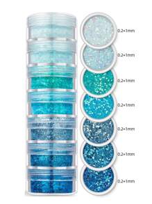 1 Peça Glitter Sequin de 7 Camadas para Preenchimento de Molde de Resina DIY e Decoração - Azul - Visão 1
