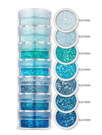 1 件 7 层闪光亮片，用于 DIY 树脂模具填充和装饰