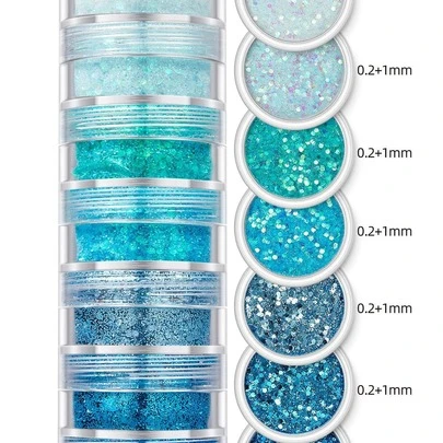 1 件 7 层闪光亮片，用于 DIY 树脂模具填充和装饰