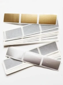 100 piezas Pegatinas rascables doradas DIY Pegatinas de recubrimiento para tarjetas rascables Vuelta al colegio - Dorado - Ver 2