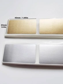 100 piezas Pegatinas rascables doradas DIY Pegatinas de recubrimiento para tarjetas rascables Vuelta al colegio - Dorado - Ver 3