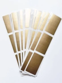 100 piezas Pegatinas rascables doradas DIY Pegatinas de recubrimiento para tarjetas rascables Vuelta al colegio - Dorado - Ver 4