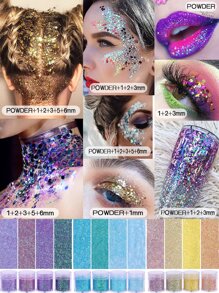 4 piezas Polvo mixto brillante - Multicolor - Ver 2