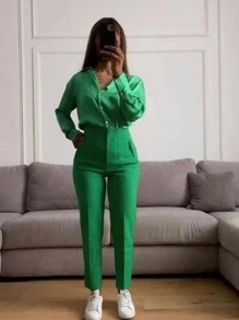 Pantalon de vestir - Verde - Ver 4