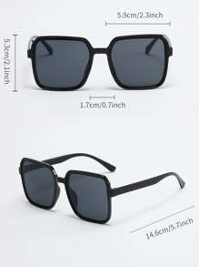 优雅三件套方形塑料时尚眼镜，女士沙滩配饰，夏季海滩度假、户外活动、旅行必备眼镜