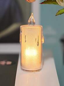 1 Miếng Mô phỏng Nến Ánh sáng Lãng mạn & Mộng mơ Trang trí Đèn ngủ Trang trí máy tính để bàn - trắng - Xem 4