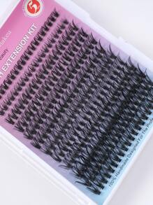 10 3D Hiệu ứng Tự nhiên , & Mềm mại Lông mi giả Đối với DIY Nối mi : Tự nhiên , Dày & Kéo dài , Mềm mại & Nhẹ Sai Lông mi Với Phân đoạn & Keo nóng chảy Kỹ thuật công nghệ - màu đen - Xem 2