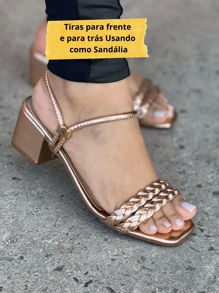 Women Heeled Sandals - Beige - View 4