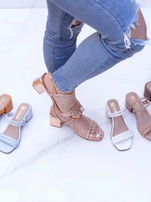 Women Heeled Sandals - Beige - View 7