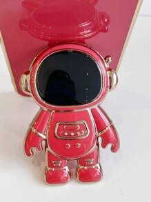 Funda de teléfono con baño de metal y diseño de astronauta, compatible con iPhone 15/15 Plus/15 Pro/15 Pro Max, versión internacional, no la versión nacional - Rojo - Ver 5