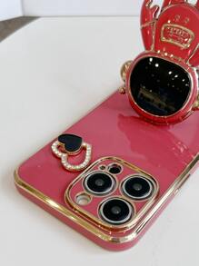 Funda de teléfono con baño de metal y diseño de astronauta, compatible con iPhone 15/15 Plus/15 Pro/15 Pro Max, versión internacional, no la versión nacional - Rojo - Ver 6