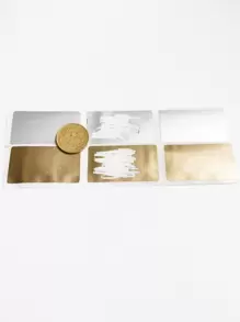 100 piezas Pegatinas rascables doradas DIY Pegatinas de recubrimiento para tarjetas rascables Vuelta al colegio - Dorado - Ver 1