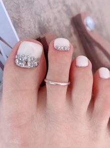 1 Miếng Tối giản Vòng ngón chân Vòng chân Đối với phụ nữ S925 Bạc nguyên chất Duyên dáng Tốt Quý cô Đồ trang sức Qủa tặng Dành cho Cô gái - tròn - Xem 3