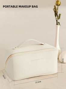 Portable Makeup Brush Bag Handheld Cosmetic Case Travel Toiletry Organizer - Beige - View 10