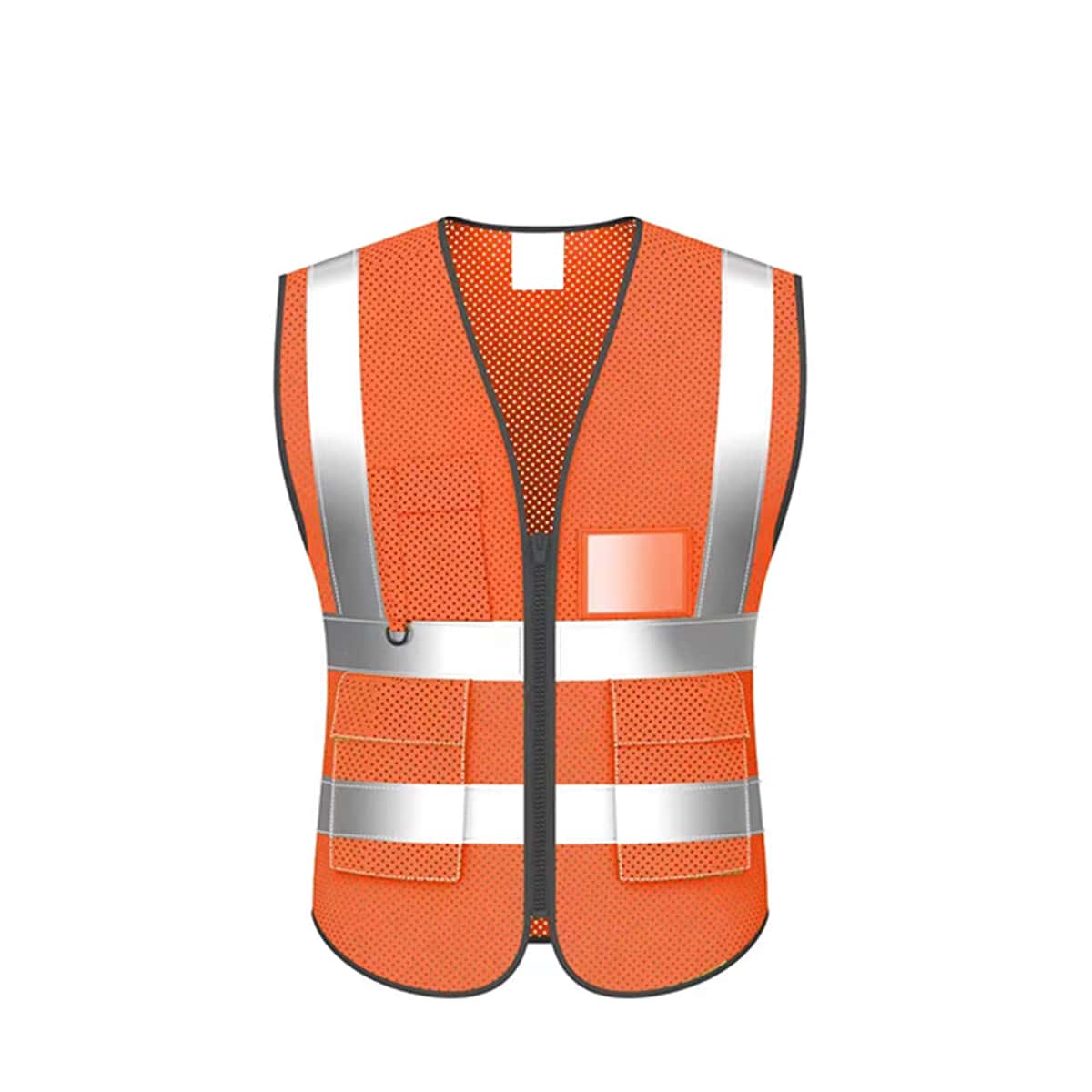 橙色多口袋網眼反光夾克,男女皆可穿的透氣反光背心,適用於戶外跑步,運動,駕駛,騎自行車 - 橘色 - 查看 1