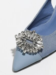 尖头低帮后带半拖鞋 - 藍色 - 查看 4