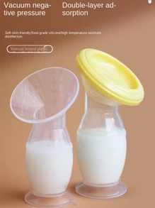 1pc Silicone Breast Milk Collector, Handheld Manual Milk Pump, Portable Suction Cup Style Milk Collector, Non-Electric Breast Pump For Collecting Leaked Breastmilk - Green - View 3