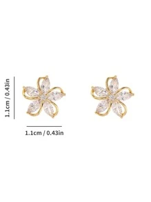 1pair Bride-Style Floral & Rhinestone Decor Stud Earrings For Women's Daily Wear Elegant Royal Halloween