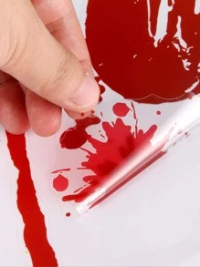 Miếng Dán Nhà Vệ Sinh Zombie Đầu Lâu Kinh Dị, Nhãn Dán Dấu Tay Máu Chống Nước Tự Dính Trang Trí Halloween Cho Tiệc Lễ Hội, Nhãn Dán Nắp Bồn Cầu, 11.61x9.65 Inch - Nhiều màu - Xem 2