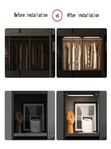 1入組LED運動感應燈USB可充電10/20/30cm櫥櫃燈牆燈廚房燈樓梯燈馬桶燈浴室燈，具有磁性背部膠帶可攜式運動感應夜燈 - 白色 - 查看 7