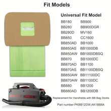 26入組型號BB小型桶式吸塵器袋，替換用於Oreck XL Buster B小型桶式吸塵器袋PKBB12DW BB180 BB280 BB850 BB870 BB900 BB1000 MV160與4個馬達過濾器 - 綠色 - 查看 2