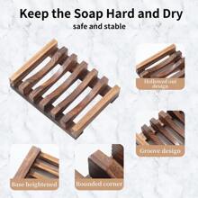 1pc Wooden Soap Dish To Enhance Shower Effect - Pine Wood Self-Draining Soap Holder For Bathroom Sink And Handmade Soap Home Bathroom Decor Summer Back To School