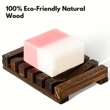 1pc Wooden Soap Dish To Enhance Shower Effect - Pine Wood Self-Draining Soap Holder For Bathroom Sink And Handmade Soap Home Bathroom Decor Summer Back To School