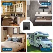 4pcs Stainless Steel Adhesive Wall Hooks, Heavy Duty Kitchen Storage Hooks, Metal Hanger For Bedroom, Bathroom, Door - Black - View 2