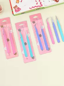 2 Miếng Đa chức năng Móng tay & Văn phòng phẩm Nắm chặt , Đầy màu sắc Thép không gỉ Cái nhíp Đối với Pha lê , Hình dán , Ống xâu dây - Nhiều màu - Xem 1