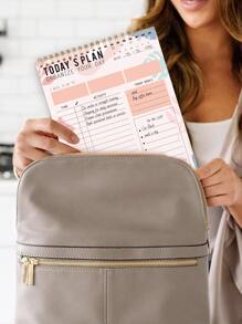 BUBU 1pc Spiral Daily Planner To Do List Notepad - Undated Goals Planning Pad With Hourly Schedule Tear-Off Notepad,Stationery Office School Supplies Back To School - Yellow - View 5