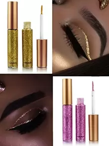 10 Colors Liquid Glitter Eyeliner, Metallic Glitter Eyeshadow Pigment, Glitter Waterproof Face & Lip Art For Party & Festival Makeup - 1 Set - 查看 5