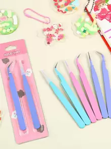 2 Miếng Đa chức năng Móng tay & Văn phòng phẩm Nắm chặt , Đầy màu sắc Thép không gỉ Cái nhíp Đối với Pha lê , Hình dán , Ống xâu dây - Nhiều màu - Xem 10