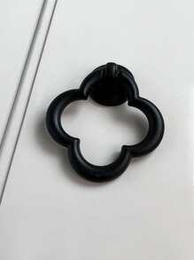 1pc Black Single Hole Zinc Alloy Drawer/cabinet Pull Handle With A Simple Design - Black - View 1
