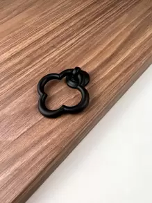 1pc Black Single Hole Zinc Alloy Drawer/cabinet Pull Handle With A Simple Design - Black - View 4