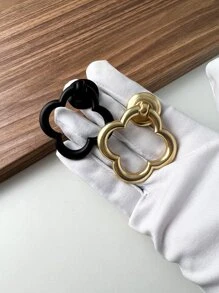 1pc Black Single Hole Zinc Alloy Drawer/cabinet Pull Handle With A Simple Design - Black - View 5