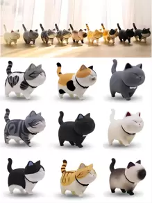 Conjunto de 9 piezas de miniaturas de gatos monísimos en paisajes para el hogar y jardín con figurillas adorables de gatitos para regalo de cumpleaños de animalitos para decoración de hogar y jardín - Multicolor - Ver 1