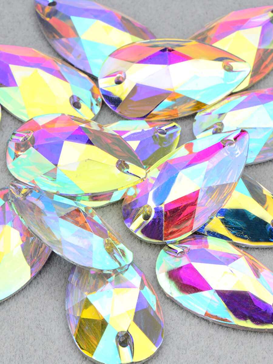 17*28mm 20pcs Crystal AB Color Sewing Drop Rhinestone Flatback Resin Stones Sew On Crystal Strass Appliques for Dress - Crystal AB - View 1