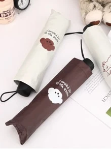 1入組可愛狗狗設計太陽雨傘,可折疊輕便防紫外線保護適用於下雨&晴天天,ins風格 - 彩色 - 查看 1