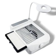 Colector De Polvo Para Uñas Con Lámpara Led Para Uñas Acrílicas, Extractor De Polvo Para Uñas Potente Con Ventilador De Succión Y Limpiador De Vacío Para Herramienta De Manicura De Uñas De Perforación Para Uñas Acrílicas Y Extensiones De Uñas De Gel