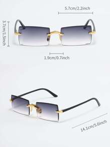 3pcs Women's Fashionable Rimless Square Plastic Sunglasses Sunglasses Beach Sun Glasses Beach Accessories For Women Sun Glasses Sunglasses Shades Fashionable Shade Elegant Outfit Family Outings Travel Vacation Holiday For Summer Beach Vacation,Outdoor,Travel - Nhiều màu - Xem 4