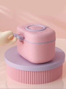 1pc Portable Baby Formula Dispenser With Moisture-proof Lid For Outdoor Use, Storage Container For Baby Food - Pink - View 3