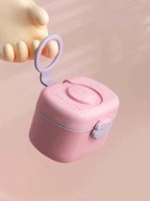 1pc Portable Baby Formula Dispenser With Moisture-proof Lid For Outdoor Use, Storage Container For Baby Food - Pink - View 1