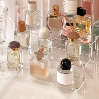 1 件亚克力 DIY 梯形展示和储物架，适用于假日海滩、浴室收藏、卧室收藏，大容量