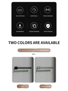 1 Miếng Phòng bếp Hộp đựng khăn giấy , Khoan Tủ Cuộn Giá đỡ , Nhựa Bọc & khăn rửa bát Lưu trữ Hộp đựng - màu đen - Xem 3