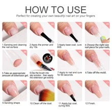 LIMEGIRL UV Gel Manicure Set (Includes UV LED Lamp) Multi-Function Nail Polish Set Multi-Function Gel Nail Set Manicure Tool Set (Includes Base Coat And Top Coat) Nails - Apricot - View 8