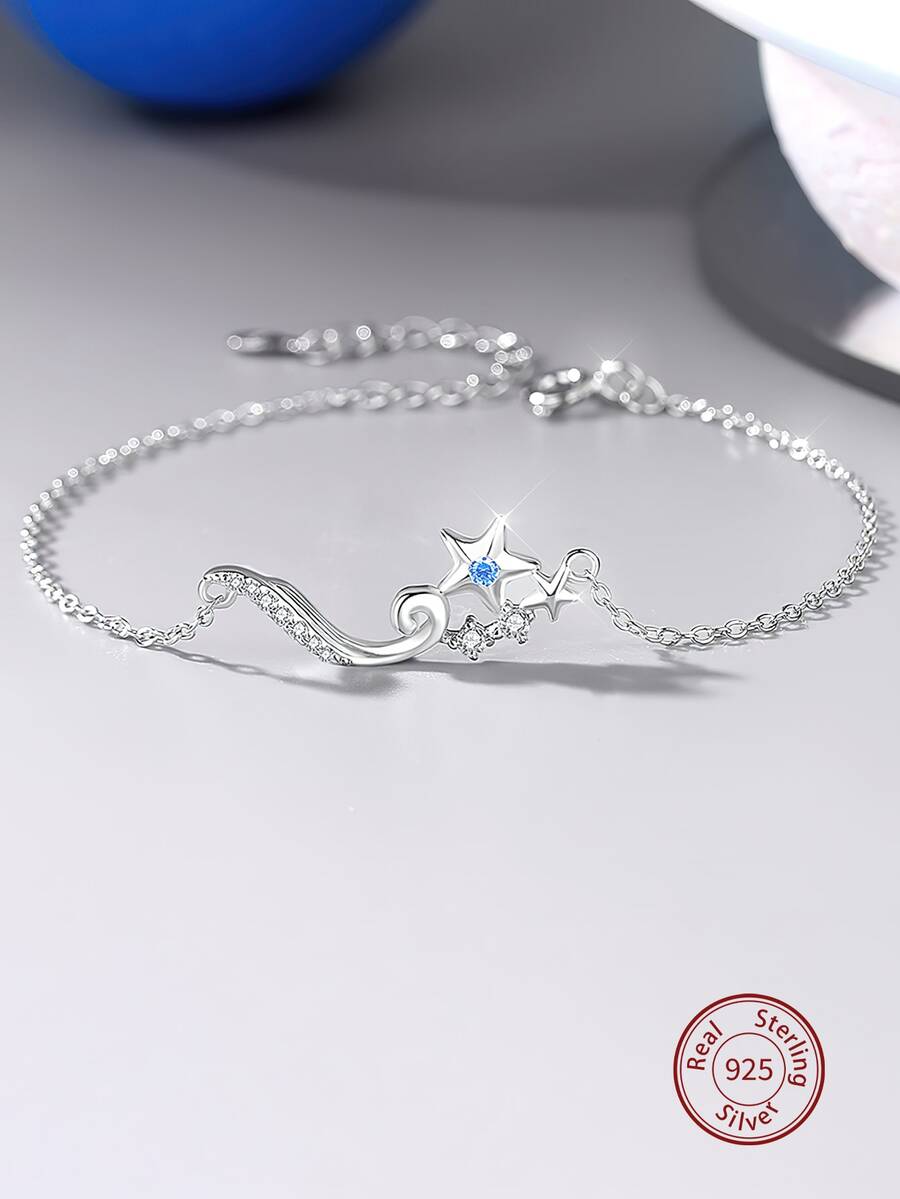 S925純銀手環適合女士,獨特設計時尚銀首飾類禮品適用於女朋友