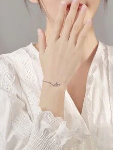 S925純銀手環適合女士,獨特設計時尚銀首飾類禮品適用於女朋友