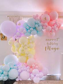 162pcs Pastel Blue Pink Balloon Garland Kit 1st Kids Boy Girl Birthday Party Decorations Baby Shower Balloons Arch Set Gender Reveal Christening Baptism Decor Supplies - Multicolor - View 1