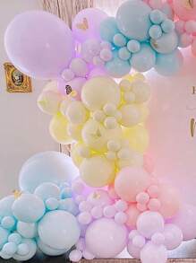 162pcs Pastel Blue Pink Balloon Garland Kit 1st Kids Boy Girl Birthday Party Decorations Baby Shower Balloons Arch Set Gender Reveal Christening Baptism Decor Supplies - Multicolor - View 2