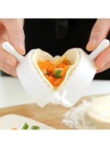 1pc Plastic Dumpling Maker Kitchen Tool For Home Use, With 1 Dumpling Press - White - View 1